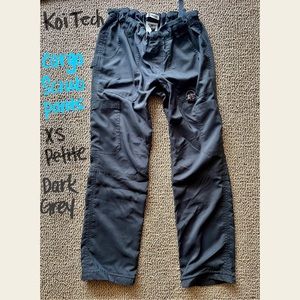 Koi Cargo Scrub Pants XS Petite Charcoal Dark Gray